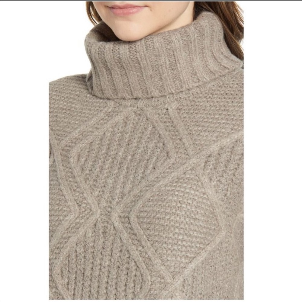 NWT CASLON Taupe Chunky Turtle Neck Sweater Size M - Picture 3 of 10